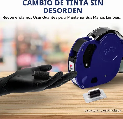 Vista 7 de Perco Lite Pricing Gun Labeler - Rollos de tinta de repuesto preferidos para pistola de precio Perco Lite, recarga de tinta fácil y cómoda incluso