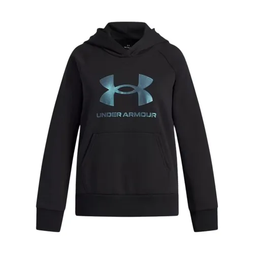 Vista 2 de Sudadera con Capucha Niña Under Armour Rival Flc Shimmer Hdy Negro