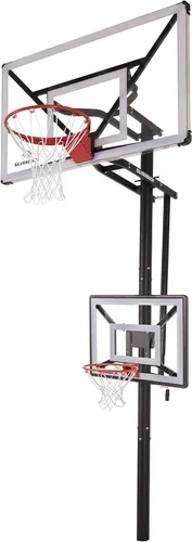 Vista 27 de Aro de baloncesto juvenil Silverback Junior de 33" con tecnología de montaje Lock 'n Rock. Se monta en postes redondos y verticales, color negro
