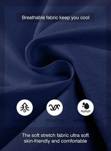 Vista 5 de JMIERR - Pantalones cortos informales para hombre, pantalones cortos de golf, pantalones chinos con cordón, de tela de sarga elástica, para verano