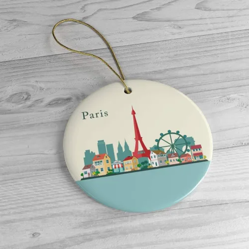 Vista 12 de Adorno artístico de cerámica único de la Torre Eiffel, decoración artesanal de París