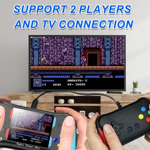 Vista 4 de Juego de mano para niños, 500 videojuegos retro precargados, reproductor de videojuegos de TV portátil, batería recargable de 3.5 pulgadas, pantalla
