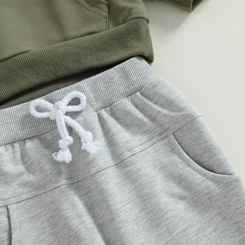 Vista 6 de Conjunto de ropa deportiva de manga larga con cuello redondo y pantalones para bebé niño