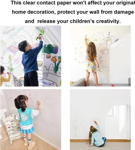Vista 2 de Papel tapiz transparente para despegar y pegar, protector autoadhesivo de azulejos de pared para cocina, papel contact a prueba de aceite e
