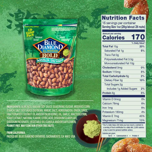 Vista 66 de Blue Diamond Almonds, Almendras espolvoreadas de cacao asadas al horno, 14 onzas