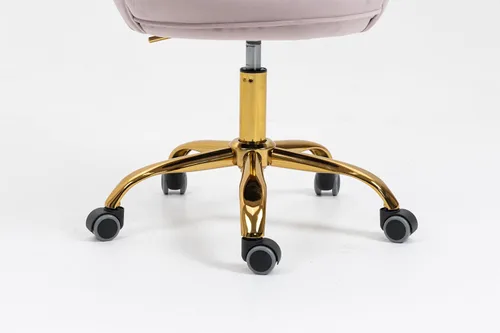 Vista 9 de Silla cómoda de oficina en casa con ruedas, linda silla de escritorio de tocador giratoria ajustable de terciopelo con respaldo de concha marina