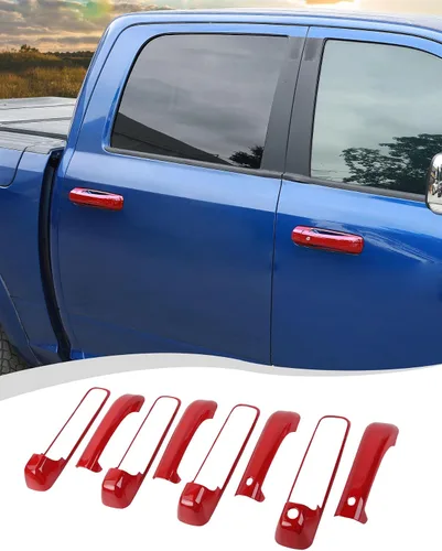 Vista 8 de Hoolcar Cubierta exterior para manija de puerta exterior para Dodge Ram 2010-2017, color negro