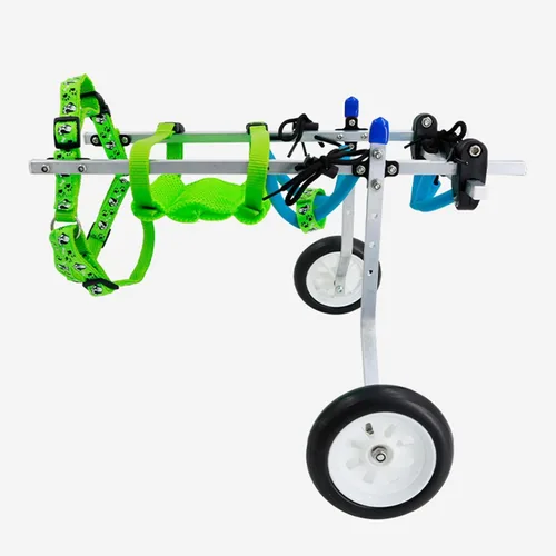 Vista 2 de Silla de ruedas ligera para perros mayores, carrito para silla de ruedas para mascotas con patas traseras discapacitadas para caminar, remolque