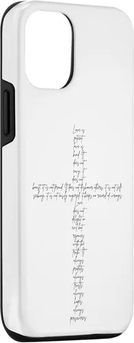 Vista 3 de Funda con cruz cristiana para iPhone 12/12 Pro 1 Corinthians 13