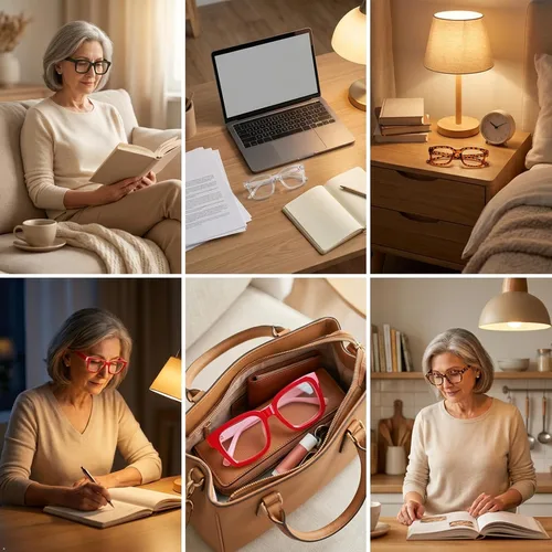 Vista 9 de Eyekepper - Juego de 4 anteojos de lectura para mujer, diseño cuadrado, multi-colored 4 Pares Mixtos