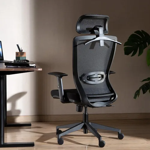 Vista 2 de Progressive Desk Ergo Glyder - Silla de aire ergonómica de malla de malla con brazos ajustables y reposacabezas - Silla de computadora con postura