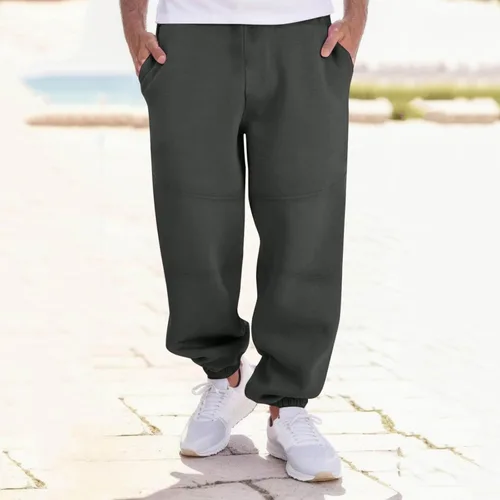 Vista 2 de Pantalones deportivos para hombre, ajuste holgado, pantalones deportivos para hombre, pantalones deportivos de ajuste holgado, con cordón y bolsillo
