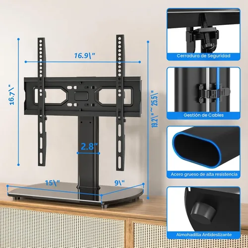 Vista 6 de Rfiver - Soporte universal giratorio para TV con soporte para televisores LCD LED