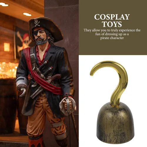 Vista 4 de Disfraz de Capitán Pirata Gancho – Ganchos de plástico para decoración de Halloween y Cosplay