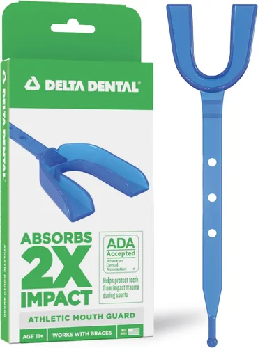 Vista 7 de Delta Dental Protector bucal deportivo con correa, aceptado por la ADA, 2 veces la absorción de impactos, funciona con aparatos ortopédicos 2X