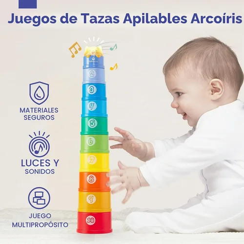 Vista 2 de hahaland Juguetes apilables para niños pequeños de 1 a 3 años - Vasos