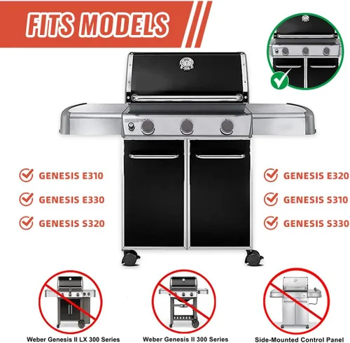 Vista 3 de Piezas de repuesto para parrilla Weber Genesis 300 Series E310 E320 E330 S310 S320 S330 E-310 E-320 S-310 S-320 E/S-330 EP/CEP-310 EP/CEP-320