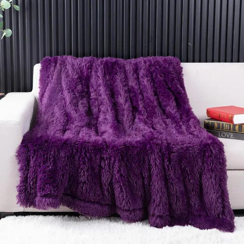 Vista 32 de YUSOKI manta de piel sintética extrasuave con pelos largos, transpirable, de 50 x 60 pulgadas, mullida, acogedora y cómoda, de microfibra de lujo