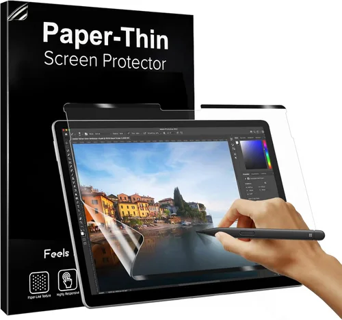 Vista 3 de TiMOVO - Protector de pantalla magnético para Surface Pro de 11/10/9/8/X 13 pulgadas Película de papel PET mate, extraíble, reutilizable