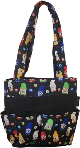 Vista 8 de Bolsa de Bingo Dauber con 8 bolsillos y bolsa de muñeca - Bolsa grande para llevar suministros de bingo y bolsa de dinero Teñido anudado