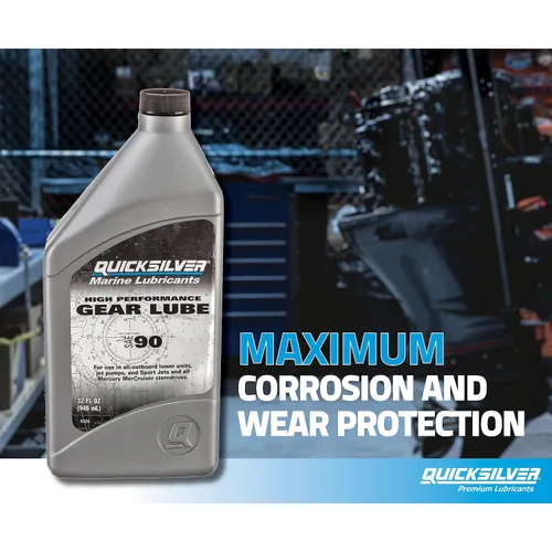 Vista 4 de Quicksilver 858065Q01 SAE 90 Lubricante de engranajes de alto rendimiento, 2.5 galones