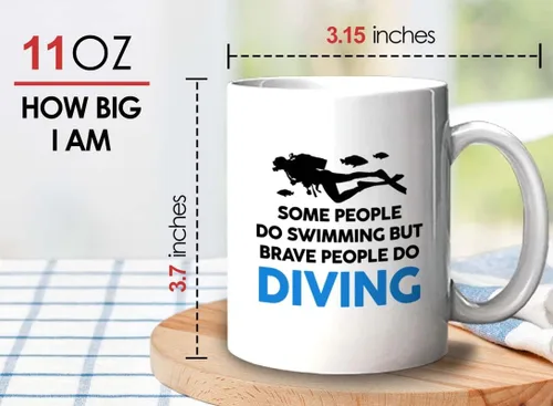 Vista 53 de Taza de café de buceo de 11 onzas, color negro, sumerge en la felicidad, actividades de respiración subacuática, pasatiempos, natación, ascenso
