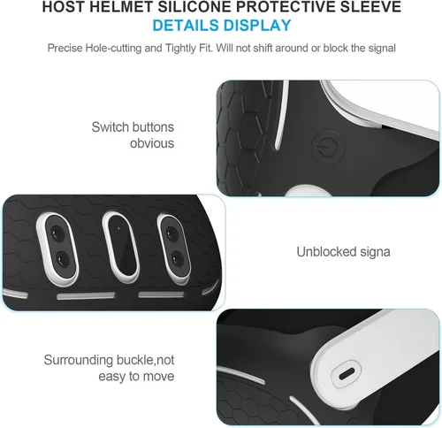 Vista 4 de VR Shell Cover for Quest 3, Silicone Front Headset Protector Cover Compatible with Quest 3 Accessories (Black)
