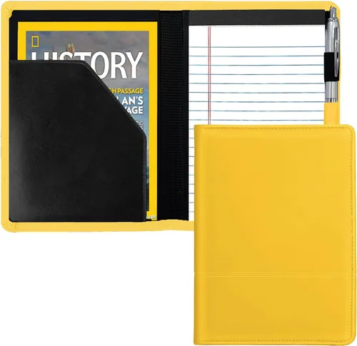 Vista 13 de Carpeta/Portafolio con Bloc, Mini Carpeta Portafolio con Bloc 5 x 8 Bloc de Escritura Tamaño Legal, Organizador de Documentos A5 para Hombres