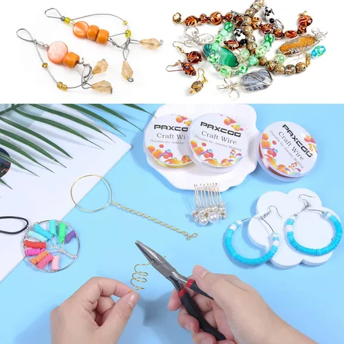 Vista 6 de Paxcoo Paquete de 3 alambres de joyería para manualidades, calibre 18, resistentes al deslustre, para suministros de fabricación de joyas