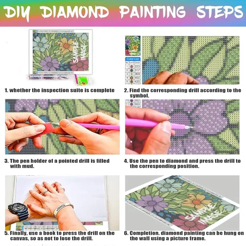 Vista 4 de Kit de pintura de diamantes de bricolaje hermosa pintura de pavo real, pintura de diamante 5D, diamantes de imitación de cristal, hermoso pavo real