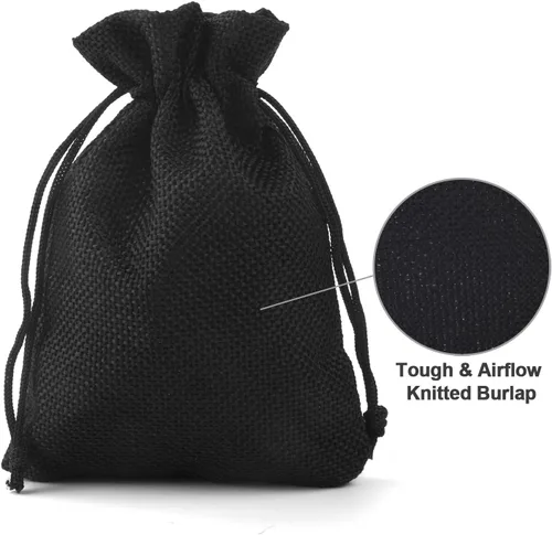Vista 4 de Juego de bolsas de arpillera con cordón, 5.5 x 4 y 4.8 x 3.5, sacos 20 para regalo pequeño, regalo, regalo, regalo, regalo, fiesta, joyas, bolsita