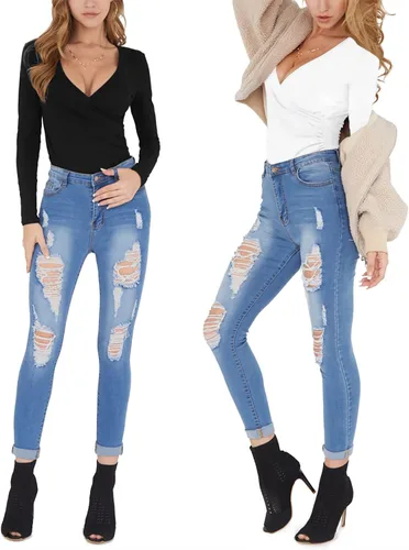 Vista 5 de MANGOPOP Women's Cross Wrap Ruched Plunge Neck Deep V Long Sleeve Short Sleeve Bodysuits