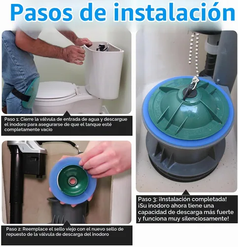 Vista 4 de Sello de válvula de descarga para inodoros American Standard y Eljer, material de silicona mejorado 7301111-0070A repuesto de piezas de inodoro