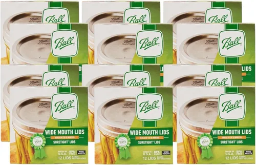 Vista 8 de Ball Tapas para Frascos Mason, Boca Regular, 12 CT (Paquete de 24)