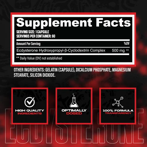 Vista 4 de Huge Supplements Suplemento de Ecdysterone, constructor muscular natural para hombres, 1000 mg beta ecdysterone por porción, dosificado óptimamente