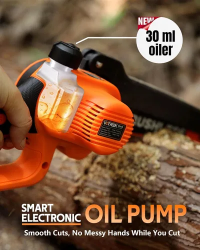 Vista 8 de Regalo único para hombres: Mini motosierra inalámbrica de 8 pulgadas y 6 pulgadas, potente y segura motosierra eléctrica de mano con 2