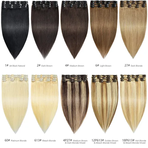 Vista 8 de Rose bud REMY - Extensiones de cabello humano con pinzas, 18 clips, 14 pulgadas, 14 pulgadas, extensiones cortas de color marrón oscuro natural