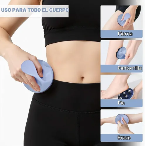 Vista 2 de Rodillo de Masaje Linfático para Eliminación de Celulitis y Escultura Corporal - Herramienta de Masaje de Celulitis Manual para Eliminación de Azul