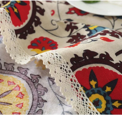 Vista 6 de Bringsine - Mantel de lino lavable, diseño vintage, varios tamaños