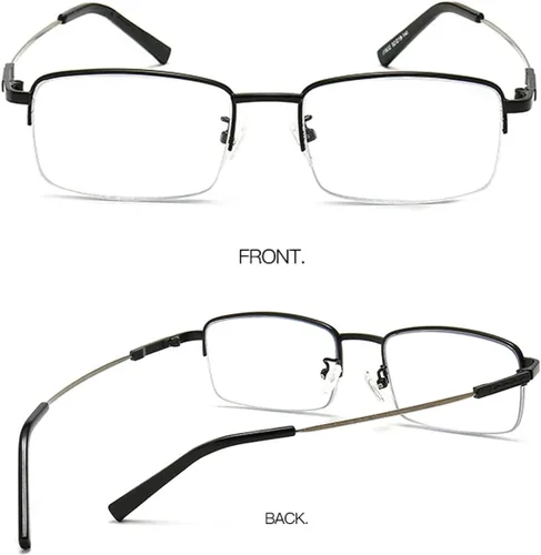Vista 2 de Gafas de lectura fotocromáticas progresivas multifocal, bloqueo de luz azul, rectangular, marco de metal, bloqueo UV, lectores solares AM10