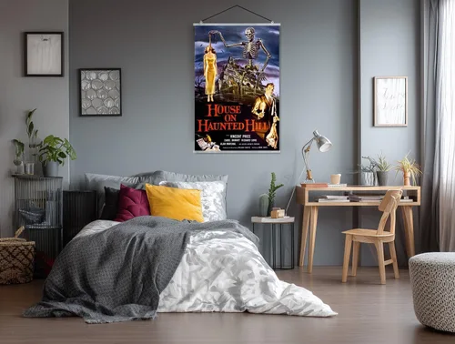 Vista 6 de House On Haunted Hill - Movie Poster (Vincent Price - Regular Style) (Size: 24" x 36") (Laminated Poster & Clear Hanger)