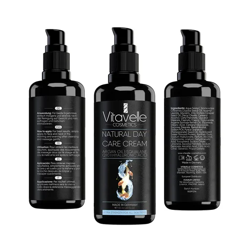Vista 4 de VITAVELLE Crema de día antienvejecimiento, crema facial hidratante de retinol y colágeno de día y noche con ácido hialurónico y aceite de argán