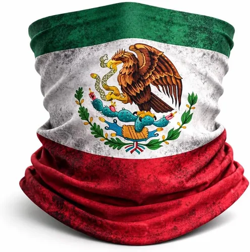 Vista 6 de Juego de 5 piezas para fanáticos del fútbol mexicano 2026, camisa, bufanda, diadema, pulsera, pintura facial