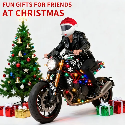 Vista 4 de Cubierta de casco de motocicleta de Navidad, sombrero de Santa para cubierta de casco, paseos divertidos, festivales, Navidad, invierno, cubierta