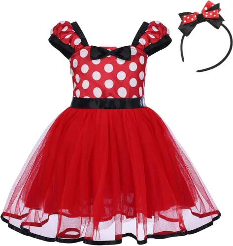 Vista 55 de IWEMEK - Maillot de ballet con diadema para niña con lunares, disfraz con diadema, leotardo