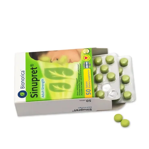 Vista 2 de Sinupret Adulto Strength Sinusal + Apoyo Inmunitario Todo Natural, De Acción Rápida Hierbas Pasaje Nasal Y Suplemento De Impulso De La Inmunidad Con
