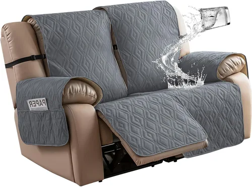 Vista 34 de Genina - Funda impermeable para sillón reclinable de dos plazas, funda antideslizante para sofá, funda para sofá reclinable de 2 plazas, funda