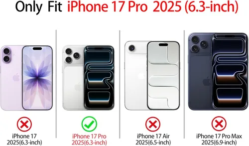 Vista 3 de NITITOP Compatible con iPhone 17 Pro Case Clear Sea - Tortuga negra negro (Black Turtle)