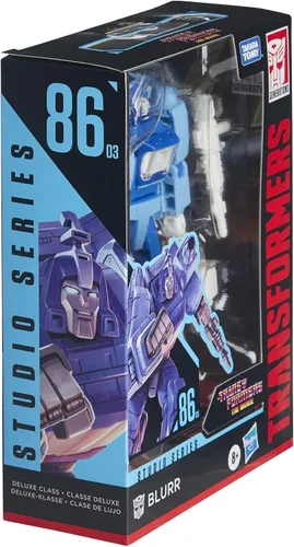 Vista 2 de Transformers Toys Studio Series 86-03 Deluxe Class The Movie 1986 - Figura de acción Blurr de 1986, para edades de 8 años en adelante, 4.5 pulgadas