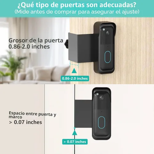Vista 4 de Soporte de timbre Blink sin taladro, soporte de puerta antirrobo para cámara de timbre Blink totalmente nueva, kits de timbre de instalación rápida